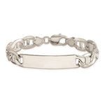 Sterling Silver 8. Polished Engraveable Anchor Link ID Bracelet view 2