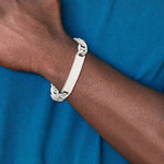 Sterling Silver 8. Polished Engraveable Anchor Link ID Bracelet view 4