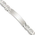 Sterling Silver 8. Polished Engraveable Anchor Link ID Bracelet