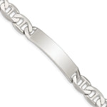 Sterling Silver 8. Polished Engraveable Anchor Link ID Bracelet view 1