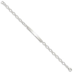 Sterling Silver Small Oval Rolo Link ID Bracelet view 3