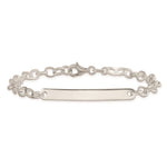 Sterling Silver Small Oval Rolo Link ID Bracelet view 2