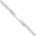 Sterling Silver Small Oval Rolo Link ID Bracelet view 1