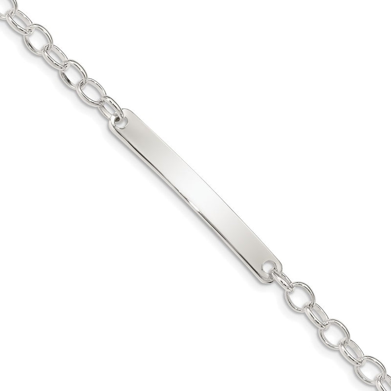 Sterling silver oval ID bracelet