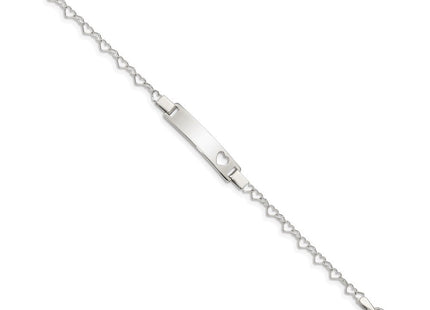 Sterling Silver Heart Baby ID Bracelet (Style QID150-6)