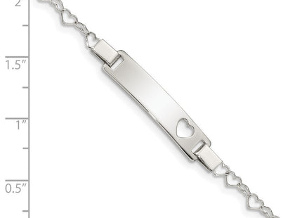 Sterling Silver Heart Baby ID Bracelet (Style QID150-6)