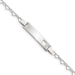 Sterling Silver Heart Baby ID Bracelet view