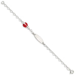 Sterling Silver Polished Lady Bug Baby Engraveable ID Bracelet, 6mm view