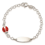 Sterling Silver Polished Lady Bug Baby Engraveable ID Bracelet, 6mm view