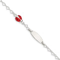 Sterling Silver Polished Lady Bug Baby Engraveable ID Bracelet, 6mm