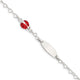 Sterling Silver Polished Lady Bug Baby Engraveable ID Bracelet, 6mm