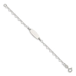 Sterling Silver Polished Engraveable Children's ID Heart Link Bracelet view