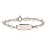 Sterling Silver Polished Engraveable Children's ID Heart Link Bracelet view
