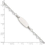 Sterling Silver Polished Engraveable Children's ID Heart Link Bracelet view