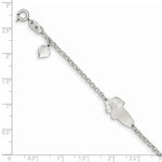 Sterling Silver Polished Childrens Teddy Bear 5in Plus 1in Ext ID Bracelet view 3