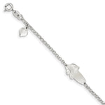 Sterling Silver Polished Childrens Teddy Bear 5in Plus 1in Ext ID Bracelet view 1