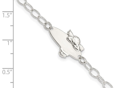 Sterling Silver Polished Angel Baby Engraveable ID Bracelet (Style QID175-6)