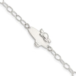 Sterling Silver Polished Angel Baby Engraveable ID Bracelet view