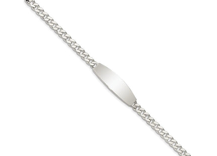 Sterling Silver Curb Link ID Bracelet (Style QID181-7.5)
