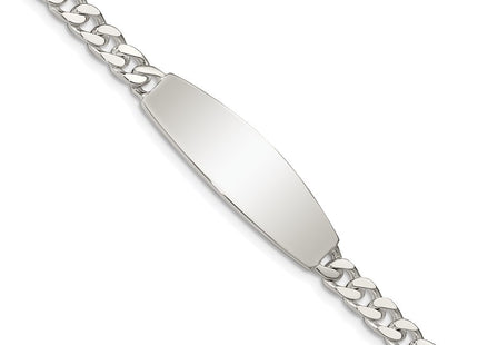 Sterling Silver Curb Link ID Bracelet (Style QID181-7.5)