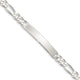 Sterling Silver Figaro Link ID Bracelet, 7.5 x 7mm