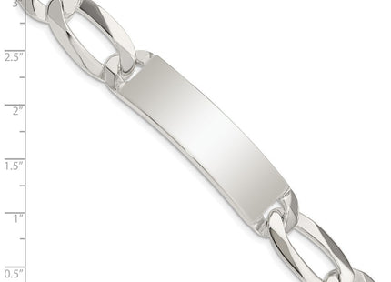 Sterling Silver Figaro Link ID Bracelet (Style QID191-8.5)