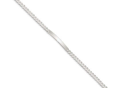 Sterling Silver Curb Link ID Bracelet (Style QID195-7.5)