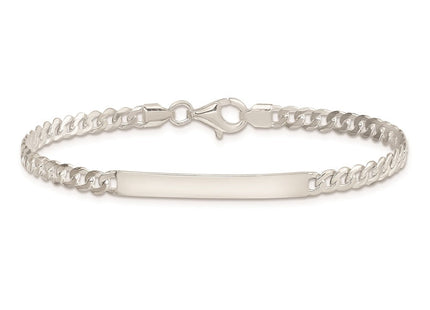 Sterling Silver Curb Link ID Bracelet (Style QID195-7.5)