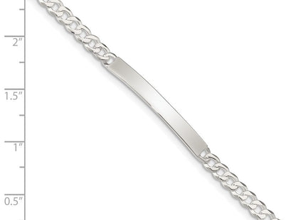 Sterling Silver Curb Link ID Bracelet (Style QID195-7.5)