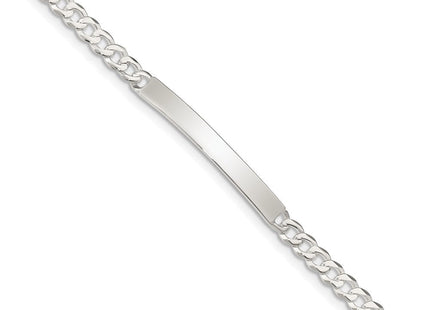 Sterling Silver Curb Link ID Bracelet (Style QID195-7.5)