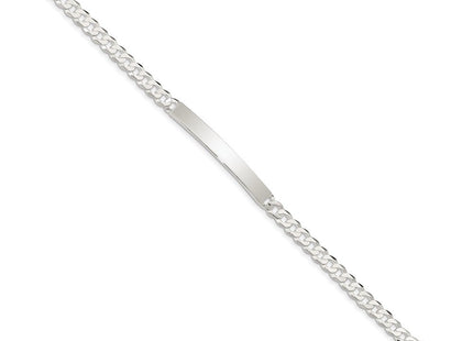 Sterling Silver Curb Link ID Bracelet (Style QID196-7.5)