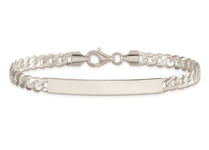 Sterling Silver Curb Link ID Bracelet (Style QID196-7.5)