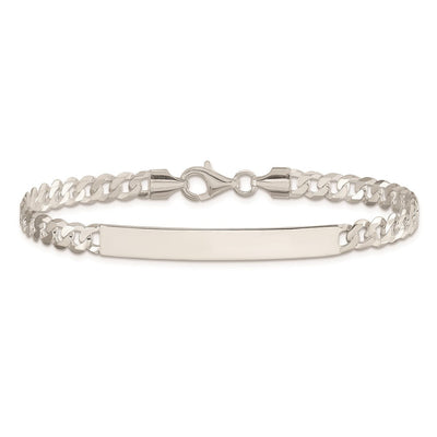 Sterling Silver Curb Link ID Bracelet, 7.5 x 5mm