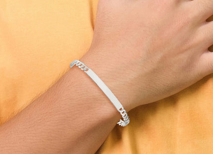 Sterling Silver Curb Link ID Bracelet (Style QID196-7.5)