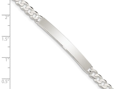 Sterling Silver Curb Link ID Bracelet (Style QID196-7.5)