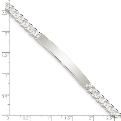 Sterling Silver Curb Link ID Bracelet, 7.5 x 5mm