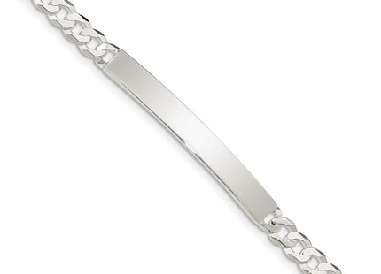 Sterling Silver Curb Link ID Bracelet (Style QID196-7.5)