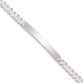 Sterling Silver Curb Link ID Bracelet, 7.5 x 5mm
