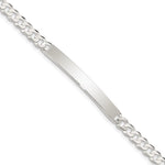Sterling Silver Curb Link ID Bracelet, 7.5 x 5mm view