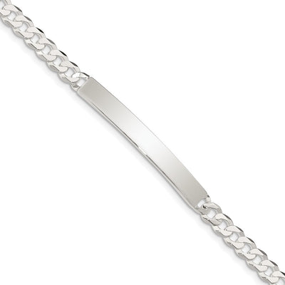 Sterling silver curb link ID bracelet