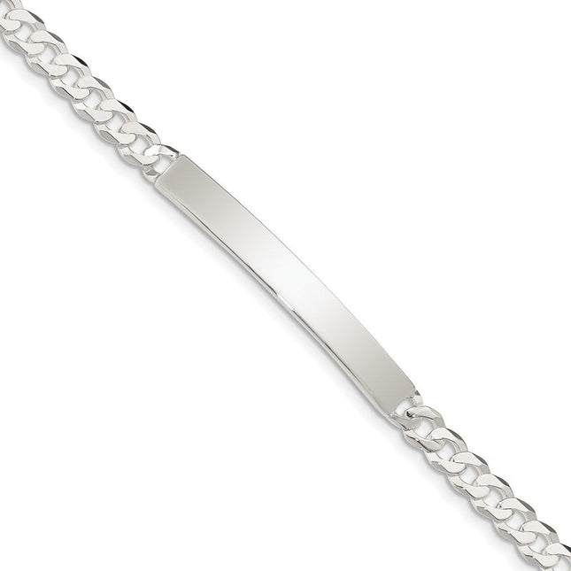 Sterling Silver Curb Link ID Bracelet, 7.5 x 5mm