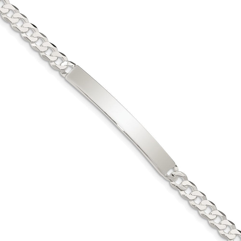 Sterling silver curb link ID bracelet