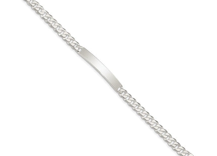 Sterling Silver Curb Link ID Bracelet (Style QID197-7.5)