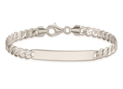 Sterling Silver Curb Link ID Bracelet (Style QID197-7.5)