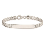 Sterling Silver Curb Link ID Bracelet, 7.5 x 6mm (-7.5) view