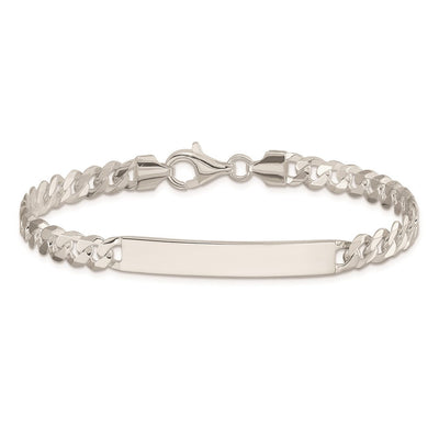 Sterling Silver Curb Link ID Bracelet, 7.5 x 6mm (-7.5)