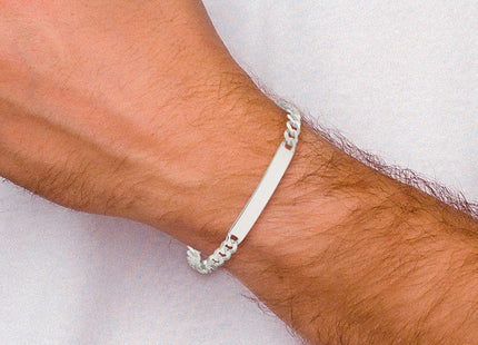 Sterling Silver Curb Link ID Bracelet (Style QID197-7.5)