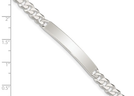Sterling Silver Curb Link ID Bracelet (Style QID197-7.5)