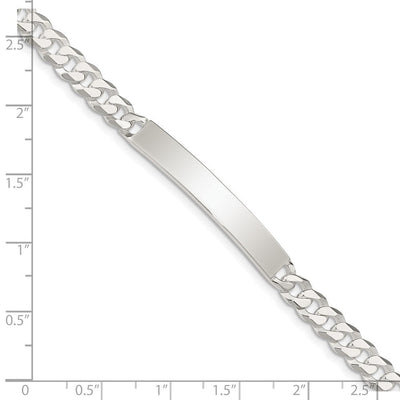 Sterling Silver Curb Link ID Bracelet, 7.5 x 6mm (-7.5)