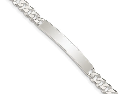 Sterling Silver Curb Link ID Bracelet (Style QID197-7.5)